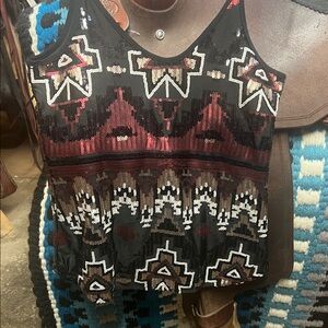 Shyanne Black and Red Sequin Tank Top